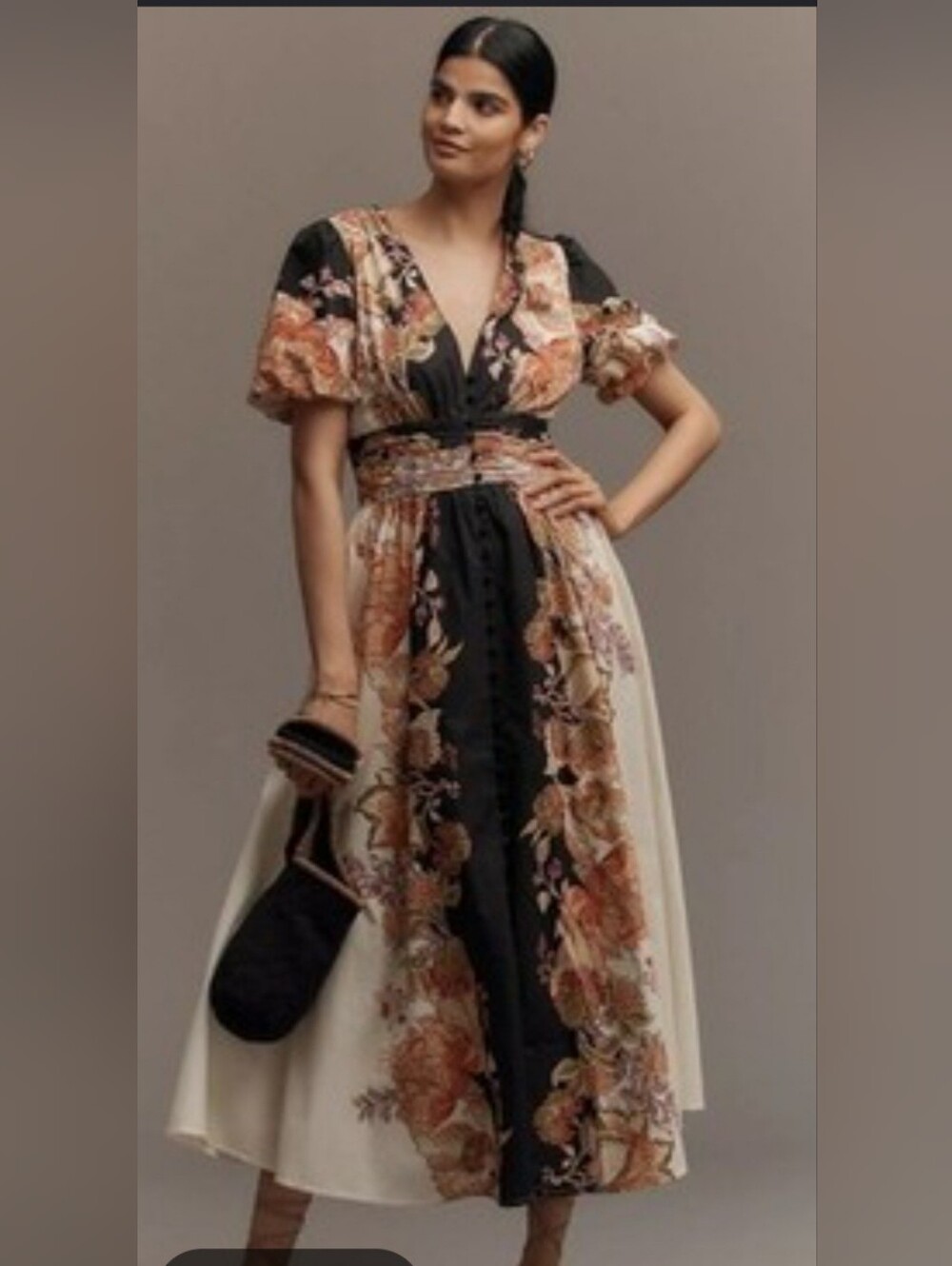 Anthropologie The Katerina- Bottom Front Maxi Dress Size XS
